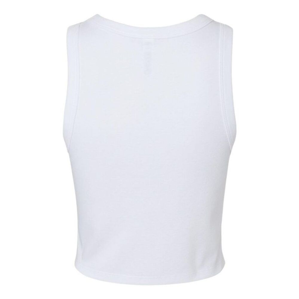 Women�'s Micro Rib Racer Tank / Solid White Blend - Picture 2 of 7